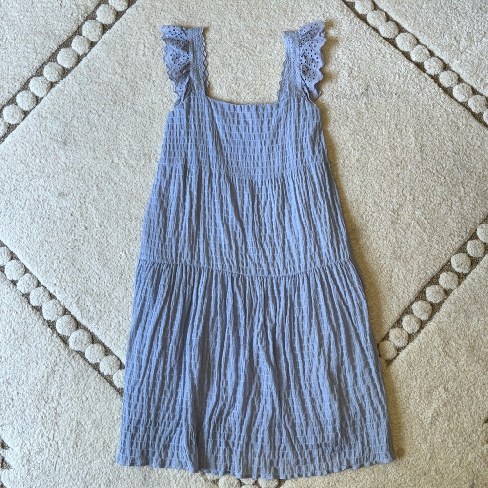Lush blue tiered midi dress